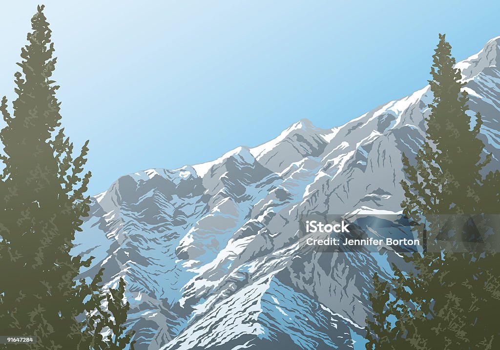 Montañas rocosas - Ilustración de stock de Ilustración libre de derechos
