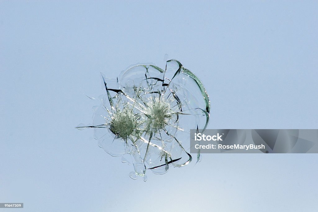 Windshield damaged by rock  Windshield Stock Photo