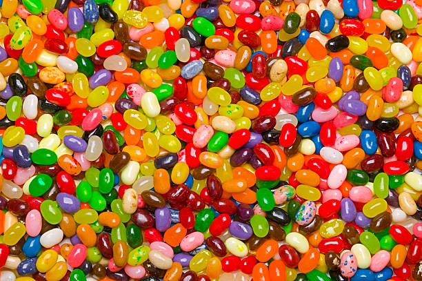 jelly bean hintergrund - sweet food sugar vibrant color multi colored stock-fotos und bilder