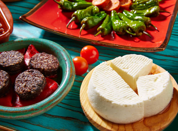 Tapas Morcilla and cheese de Burgos from Spain