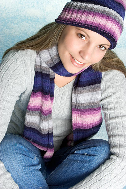 istock Lovely lady in snow 91647499