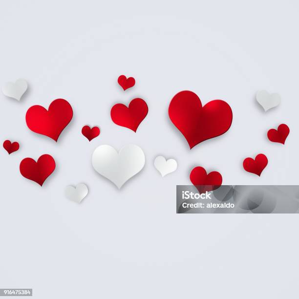 Red White Hearts Stock Illustration - Download Image Now - Abstract, Backgrounds, Bright