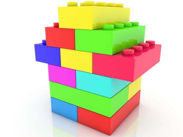 istock Stacked toy bricks in various colors.3d illustration 916475964
