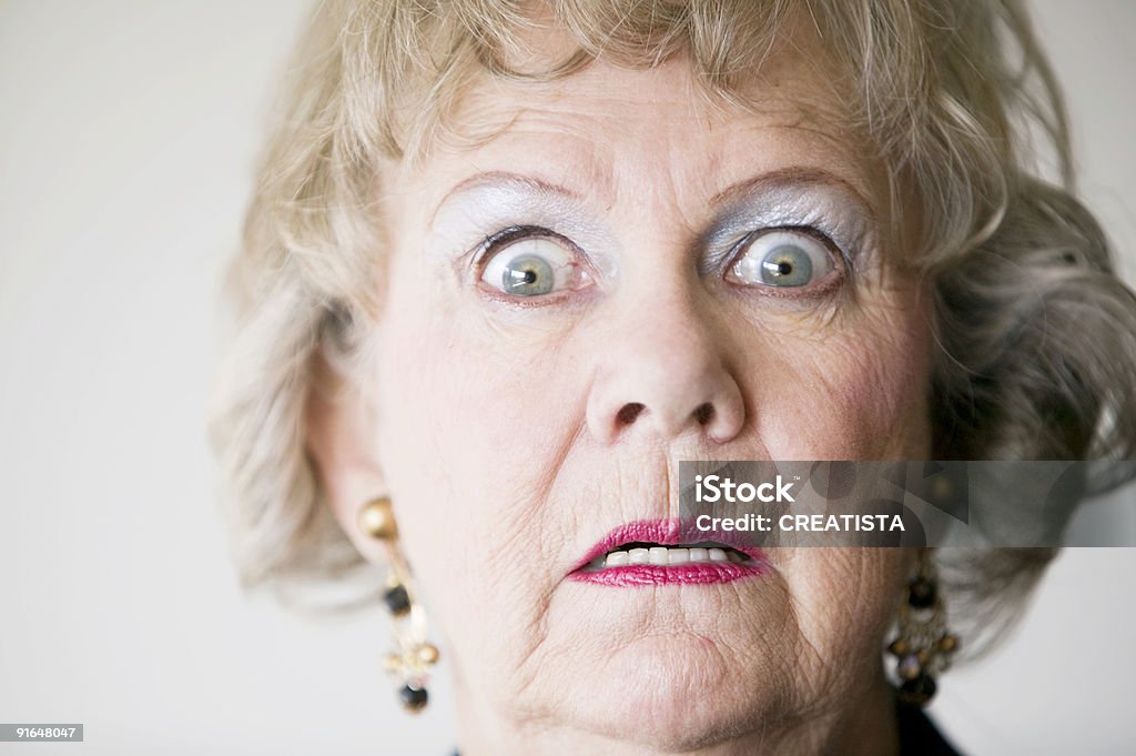 Horrified Senior Woman  Mother-In-Law Stock Photo