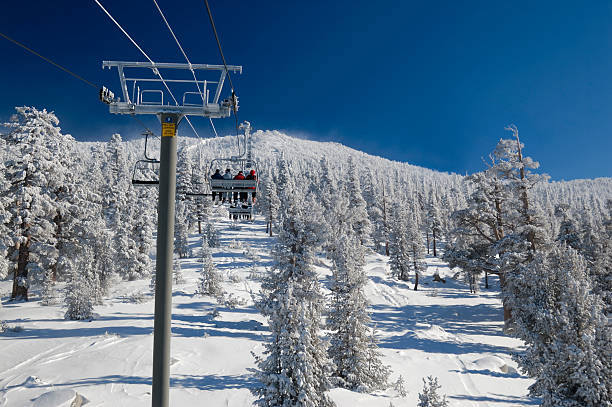 Ski lift at Lake Tahoe Skiing Resort stock photo
