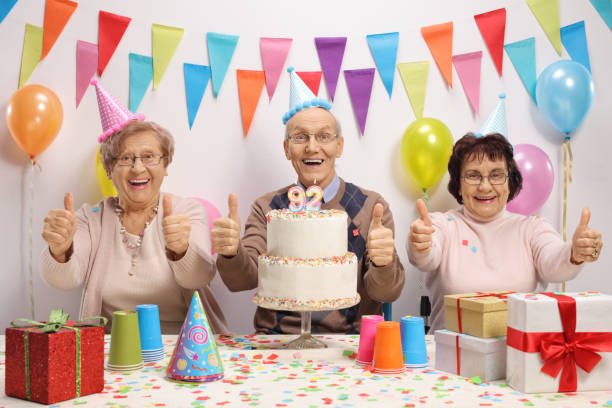 istock Joyful seniors celebrating a birthday 916485166