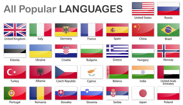 все популярные языки - brazil serbia stock illustrations