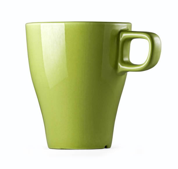 istock Green cup for tea coffee or juice in three views. 916486838