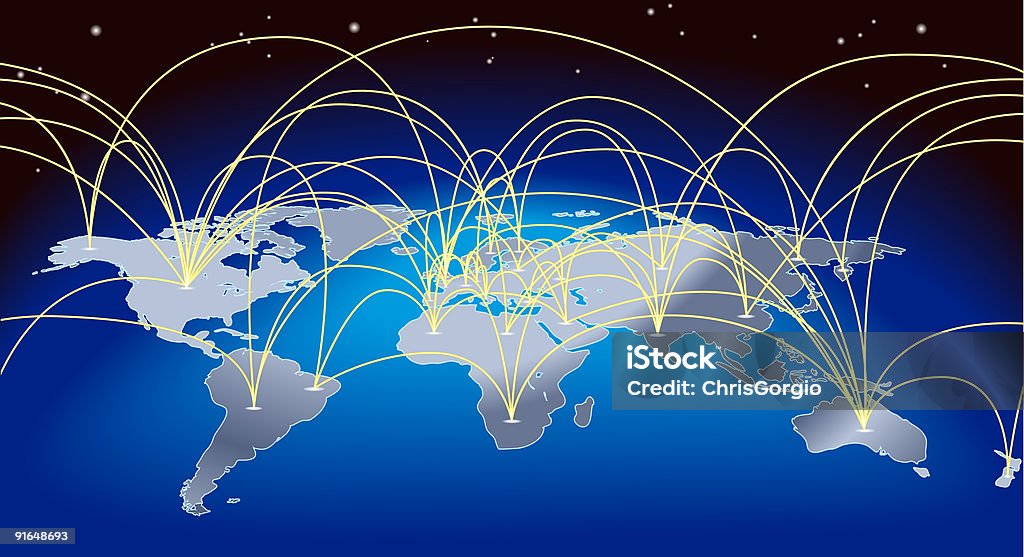 Fondo de mapa mundial del comercio - Ilustración de stock de Trayectoria de vuelo libre de derechos