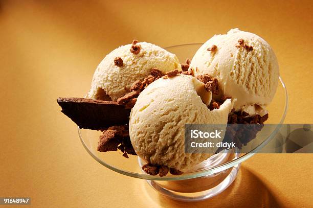 Ice Cream With Chocolate Stock Photo - Download Image Now - Chocolate, Citrus Fruit, Cold Temperature