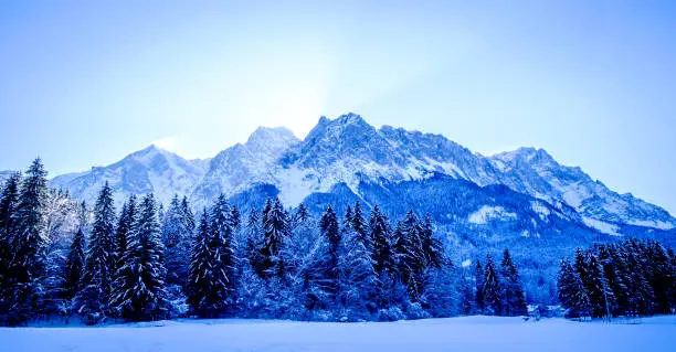 landscape at the zugspitze mountain