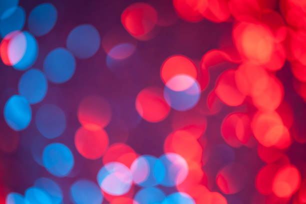 istock Defocused blue and red lights great as background 916492026
