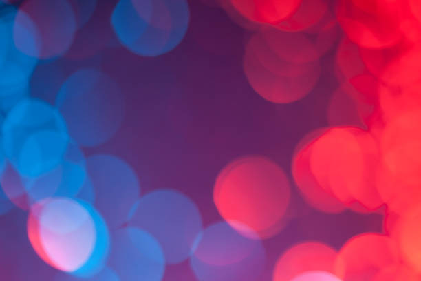 istock Defocused blue and red lights great as background 916492076