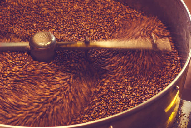 istock Metal vat for roasting coffee beans 916492578