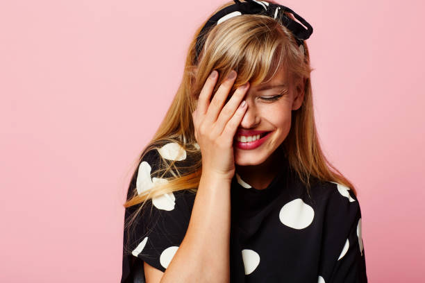 Laughing lady in sports