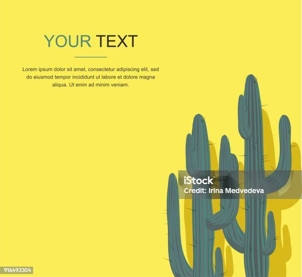 Cactuses Stock Illustration - Download Image Now - Cactus, Cut Out, Arizona