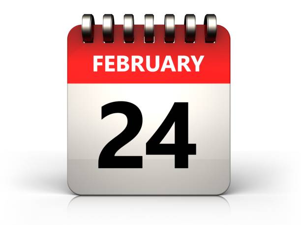 istock 3d 24 february calendar 916493580