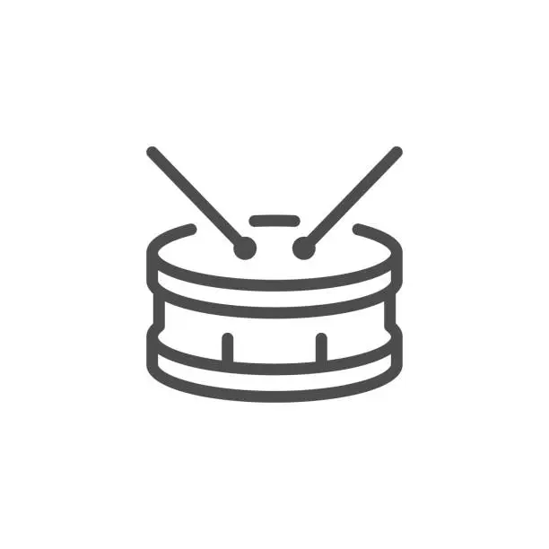 Vector illustration of Drum line icon