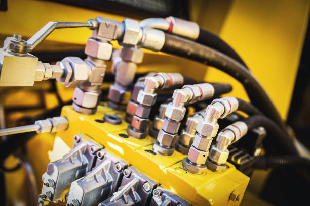 istock Black wires attached to a machine. Railway industry 916512018