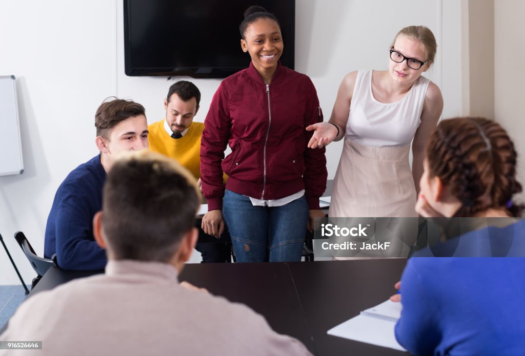 Break Between Class Classmates Having Animated Talks At Break Between Classes Stock Photo ...