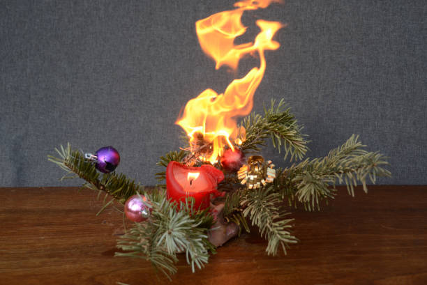 burning christmas decoration - white denmark nordic countries winter imagens e fotografias de stock