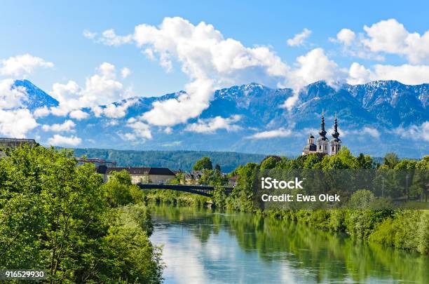 The Alps In Villach Mountain View With The Clouds Stock Photo - Download Image Now