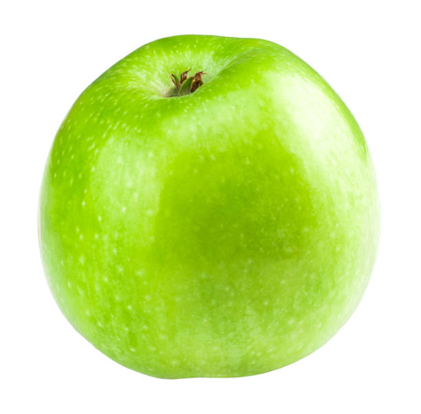 świeże zielone jabłko, wyizolowane na białym tle - whitebackgound zdjęcia i obrazy z banku zdjęć