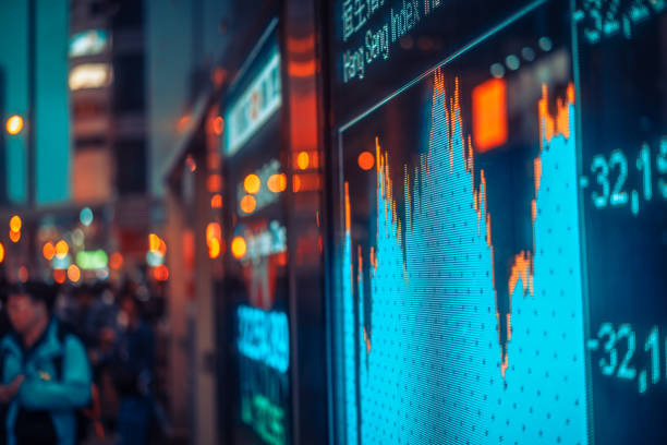istock Display stock market numbers and chart 916537328