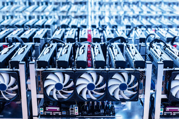 Bitcoin mining farm. IT hardware. Bitcoin mining farm. IT hardware. Electronic devices with fans. Cryptocurrency miners. miner stock pictures, royalty-free photos & images