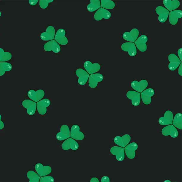 Vector illustration of Shamrock seamless pattern