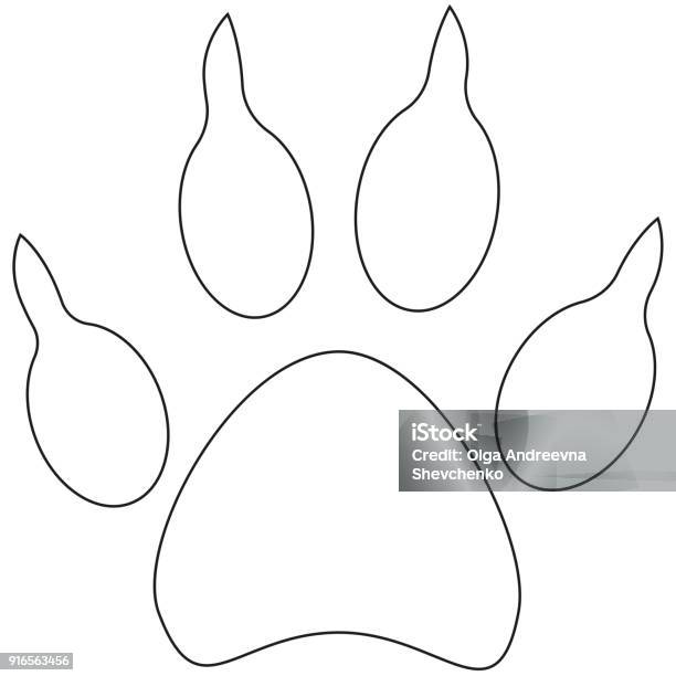 Line Art Dog Paw Footprint Icon Poster Stock Illustration - Download Image Now - Animal, Animal Body Part, Animal Wildlife
