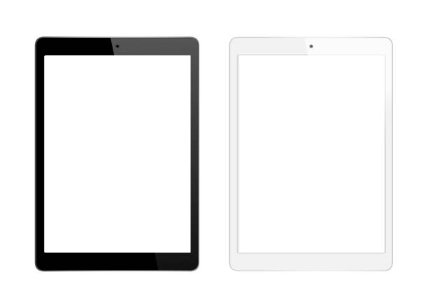 Black and White Digital Tablet Black and White Digital tablet sneering stock pictures, royalty-free photos & images