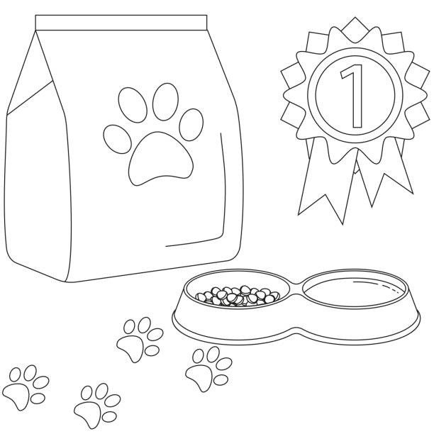 istock Line art black and white cat pet care poster 916567828