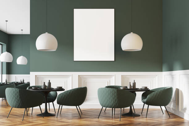 istock Gray and white cafe, poster 916586170