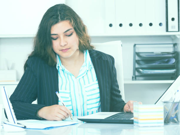 istock Businesswoman is having productive day at work 916586836