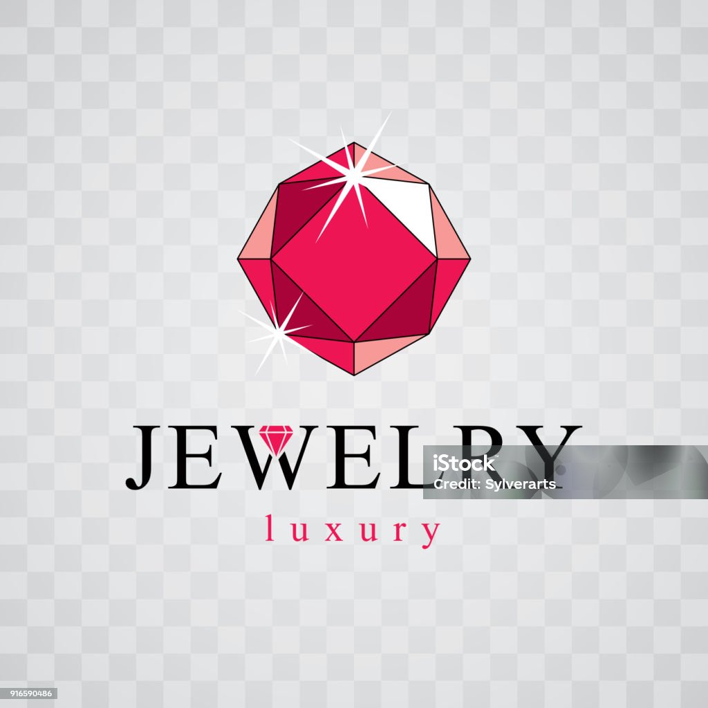 Ruby Sign Red Vector Glossy Red Ruby Brilliant Jewelry Sign Emblem Illustration Stock ...
