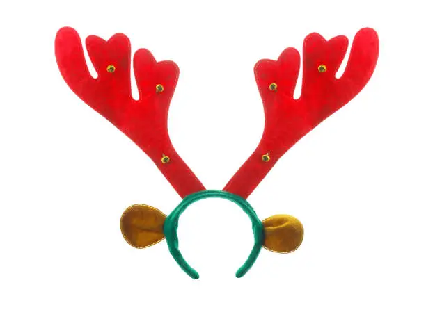 Photo of Xmas or christmas reindeer headband isolated