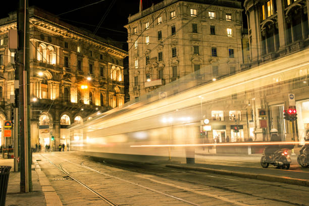 istock Blurred trolley on street 916594404