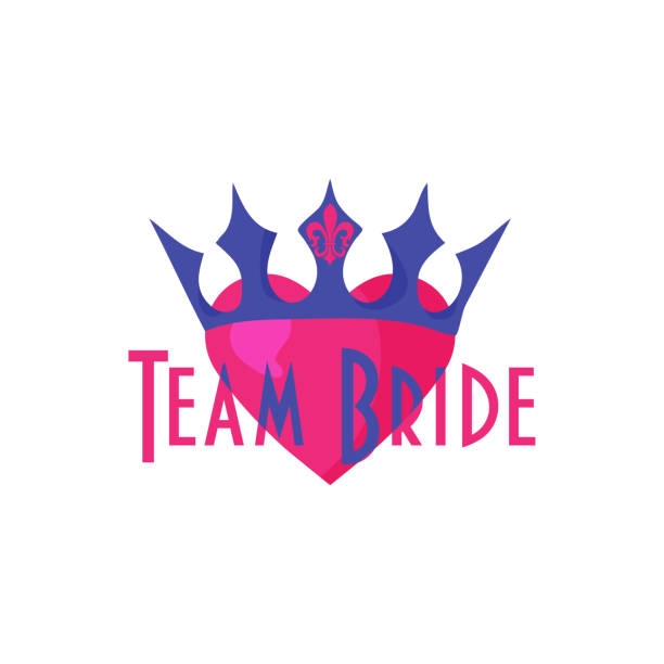 Bride Team trendy vecor sign. Great for bridesmaids team, wedding, bachelorette or hen party, bride shower. Bride Team trendy vecor sign. Great for bridesmaids team, wedding, bachelorette or hen party, bride shower. bachelor and bachelorette parties stock illustrations