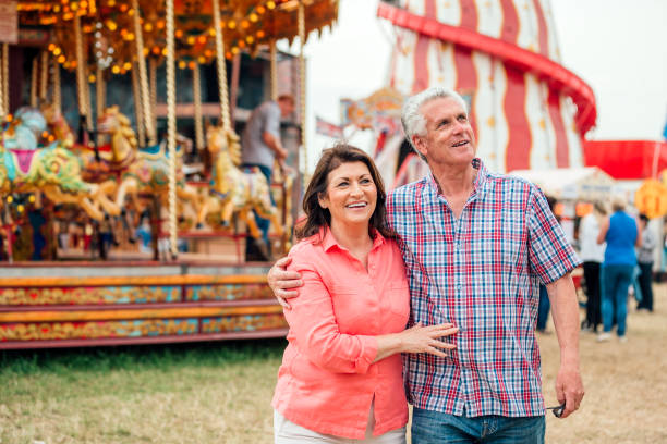 Active Senior Couple at the Fairground