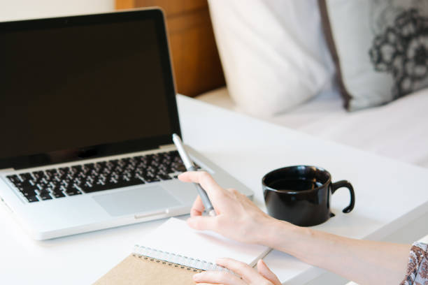 istock Woman working on laptop at home 916602988