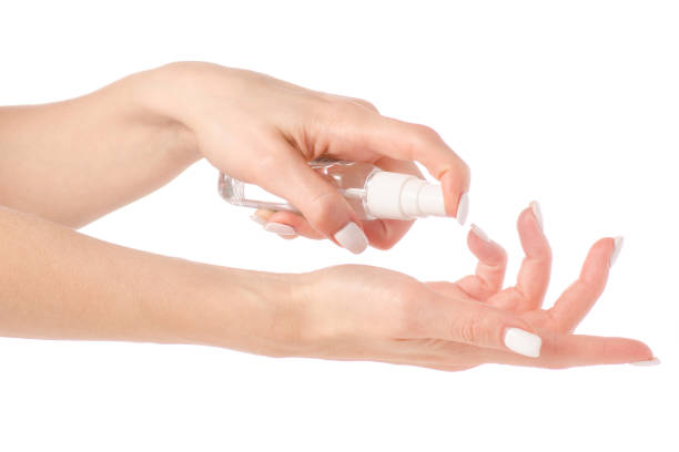 istock Antibacterial spray for hands antiseptic for hands 916610174