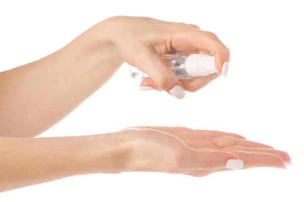 istock Antibacterial spray for hands antiseptic for hands 916610598