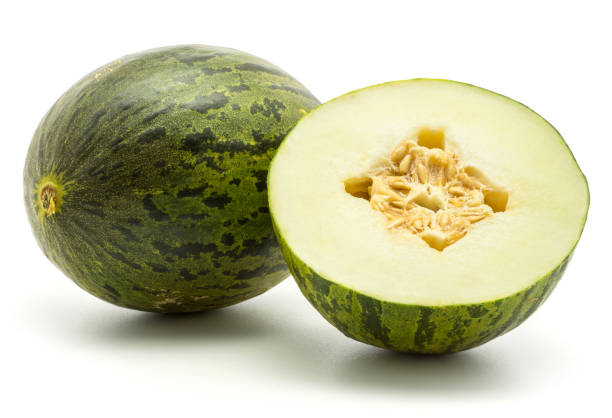 istock Santa Claus melon isolated on white 916614260