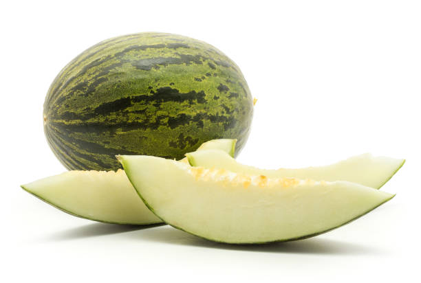istock Santa Claus melon isolated on white 916614560