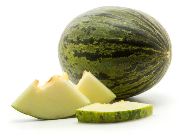 istock Santa Claus melon isolated on white 916615138
