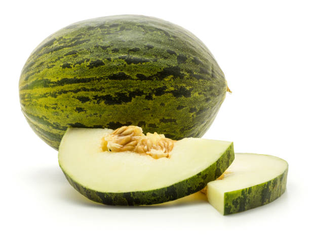 istock Santa Claus melon isolated on white 916615154