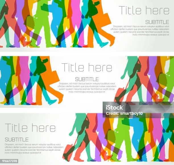 Business People Banners Stock Illustration - Download Image Now - Walking, In Silhouette, People