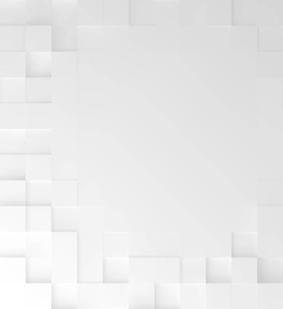abstrakte quadratische weiße hintergrund, geometrisch minimalistisch cover-design, mosaikmuster blöcke mit textfreiraum. vektorgrafik. - square shape square geometric shape backgrounds stock-grafiken, -clipart, -cartoons und -symbole
