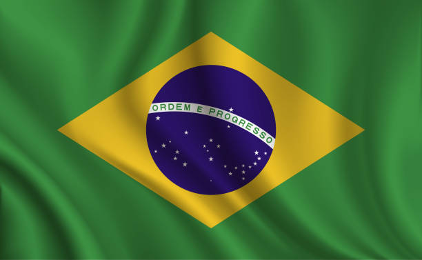 ilustrações, clipart, desenhos animados e ícones de fundo de bandeira do brasil - brazilian flag brazil flag three dimensional shape